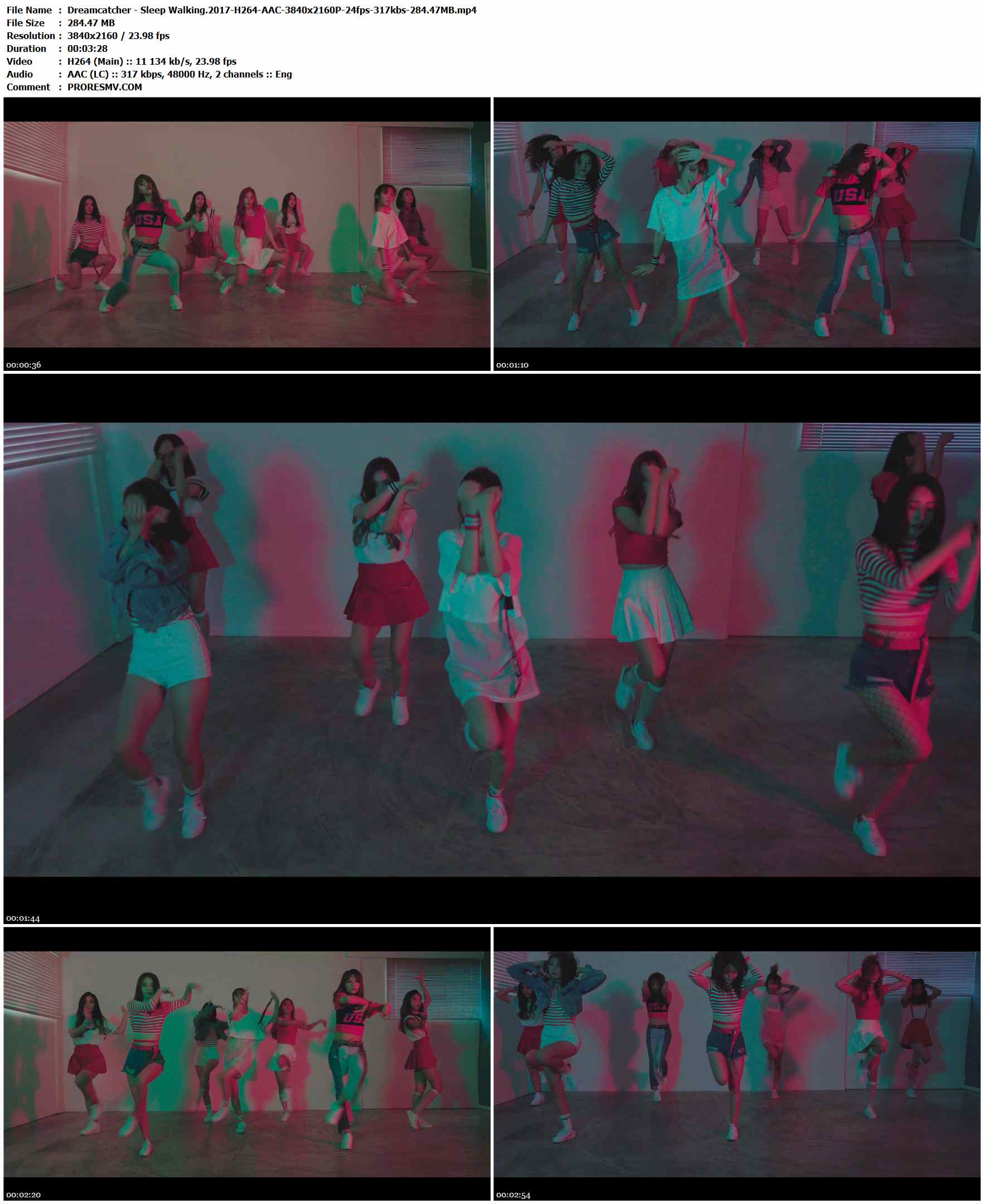 Dreamcatcher - Sleep Walking.2017-H264-AAC-3840x2160P-24fps-317kbs-284.47MB官方MV_高清MV
